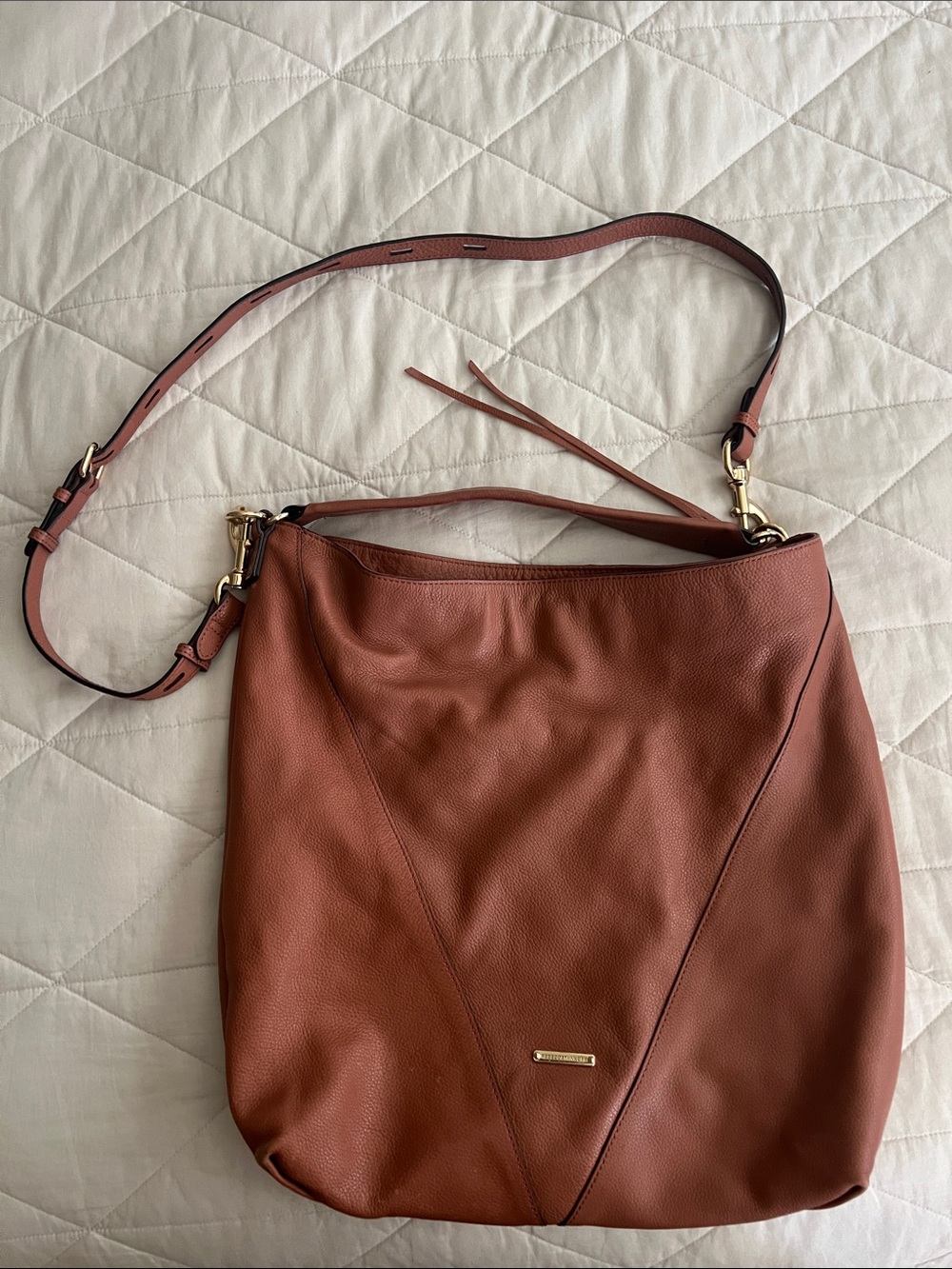 Rebecca Minkoff Moto Hobo Bag Pebbled Leather w/ removable crossbody strap